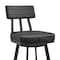 Armen Living Jinab Swivel Bar Stool in Black Metal with Black Faux Leather 840254335219 - alternate 7